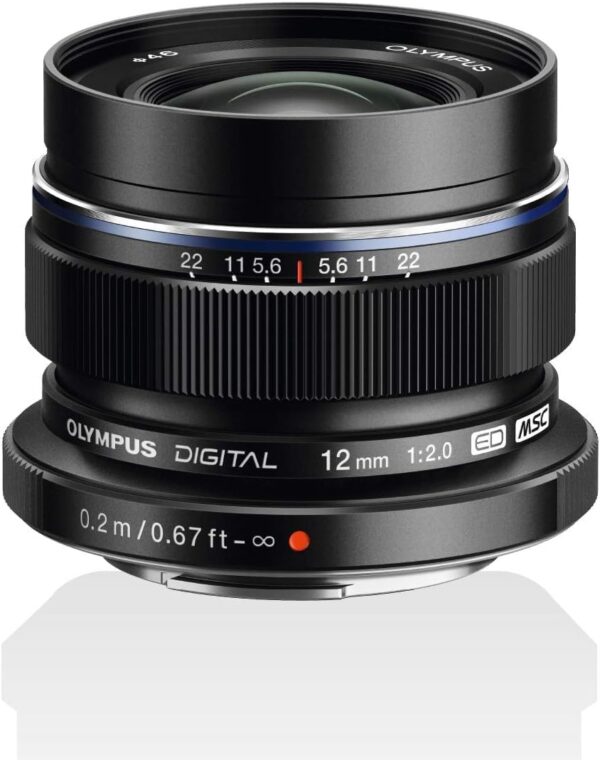 Olympus M.ZUIKO DIGITAL ED 12mm f/2 Wide Angle Fixed Lens for Micro Four Thirds - Silver