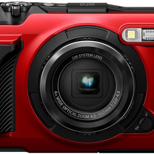 OM System TG-7 12 Megapixel Compact Waterproof Camera - Red