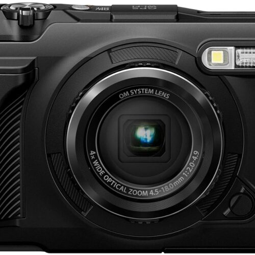 OM System TG-7 12 Megapixel Compact Waterproof Camera - Black
